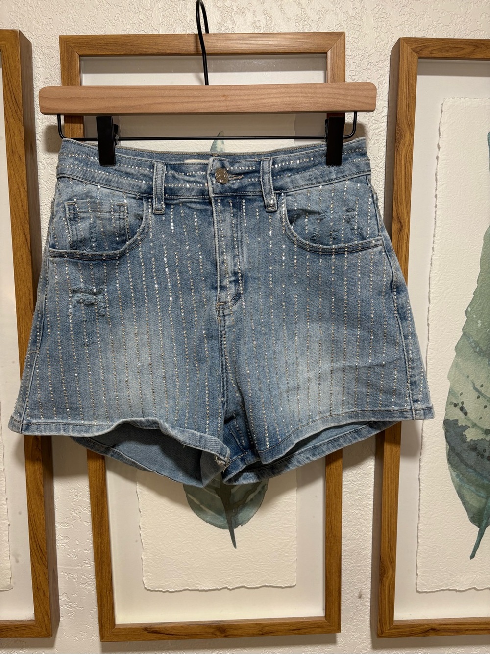 Rhinestone Denim Shorts